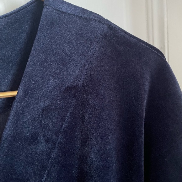 Anthropologie Velvet Jumpsuit Saturday Sunday Navy Blue Stretch V Neck. Pull On. - Picture 5 of 11